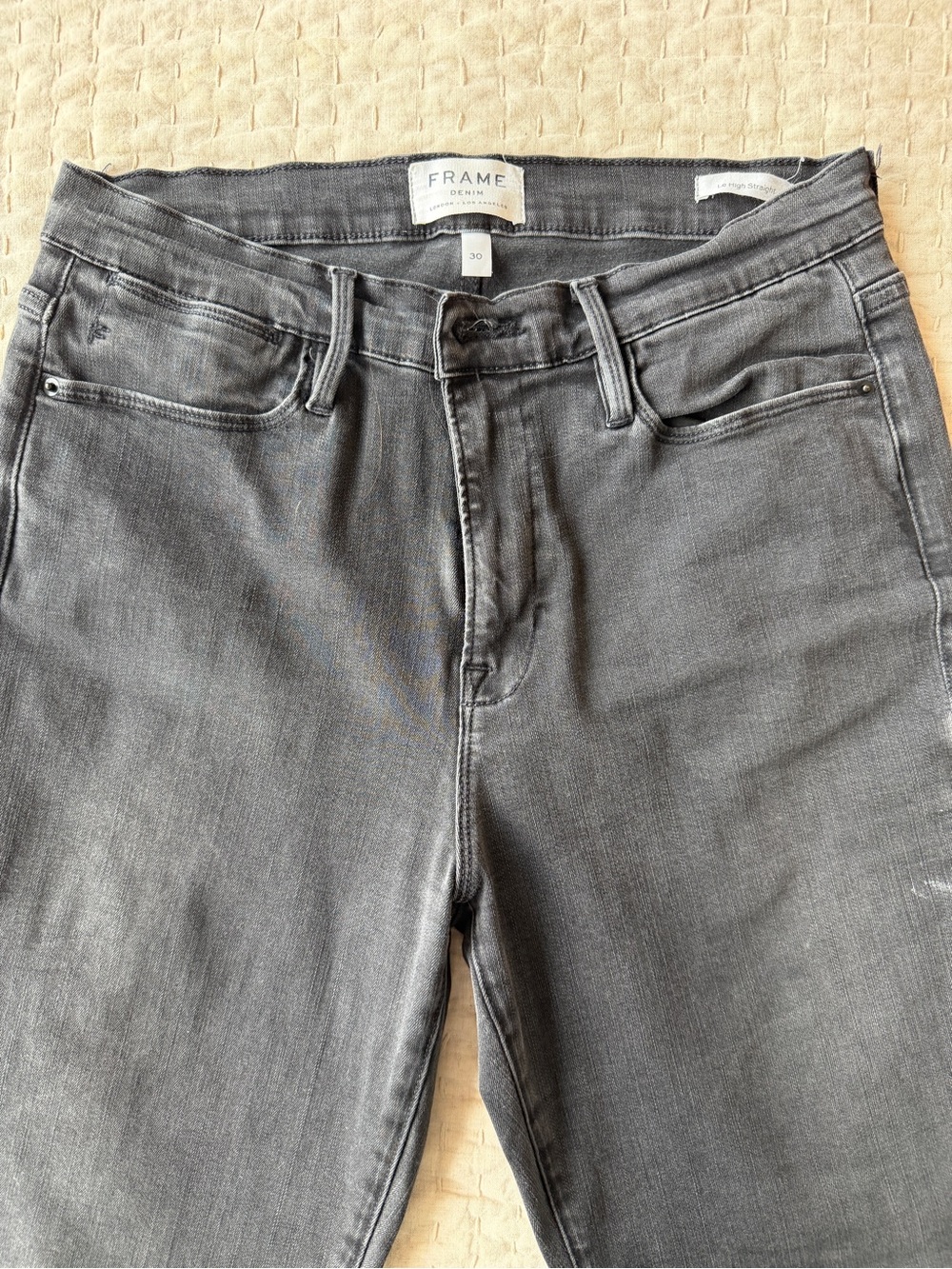 FRAME Black Le High Straight Jeans
